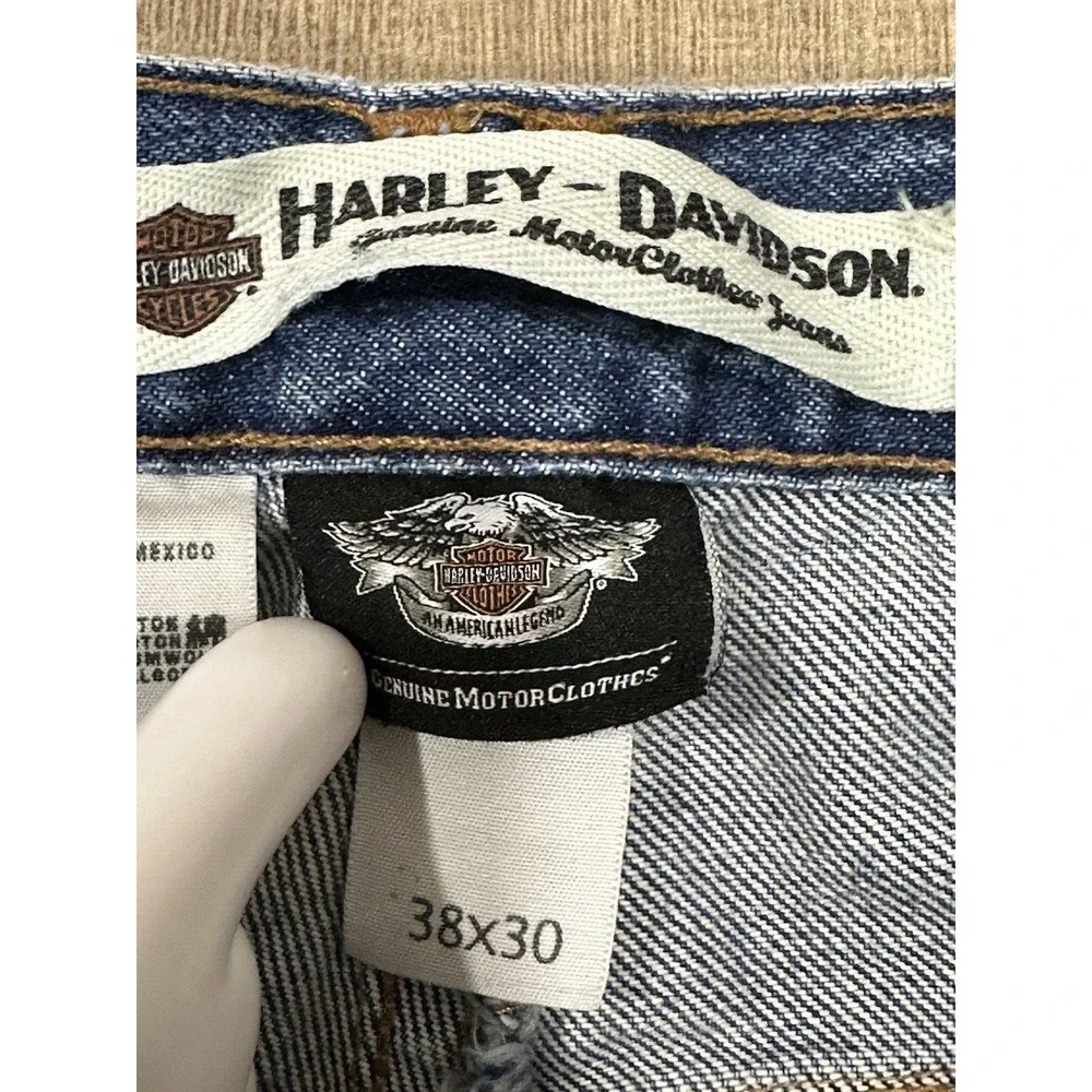 Harley Davidson Men's Wide Straight Leg Denim Jeans Size 38 x 30